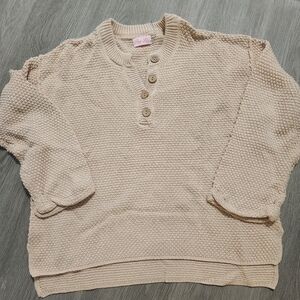 Pink Lily Women's Cream Sweater,size S